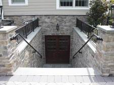 Beautiful Basement Door, Steps, and Stonework Project