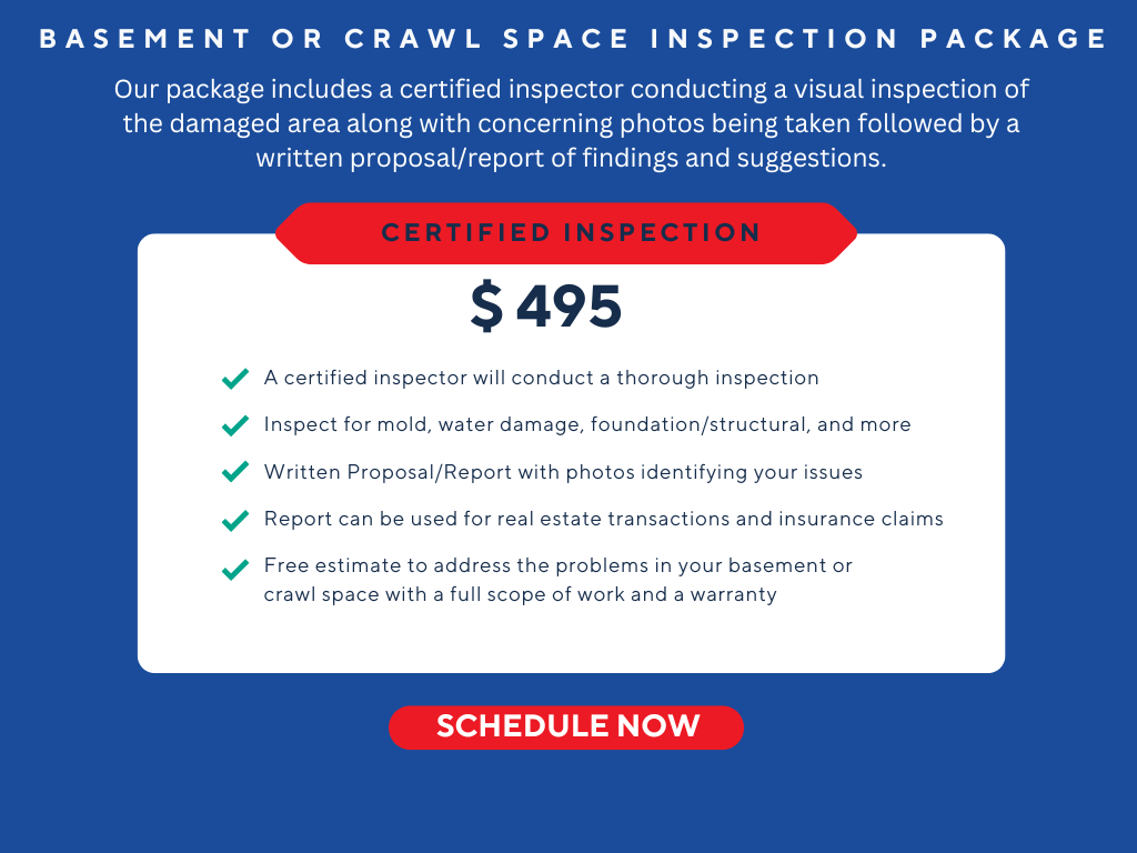 certified basement or crawl space inspection in NJ, PA, DE